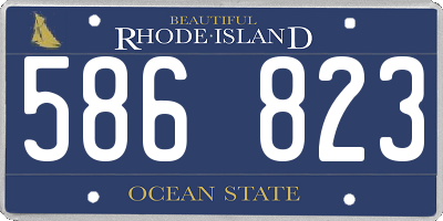RI license plate 586823