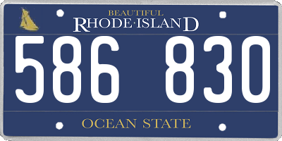 RI license plate 586830
