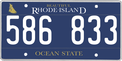 RI license plate 586833