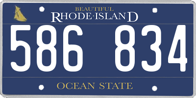 RI license plate 586834