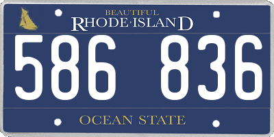 RI license plate 586836