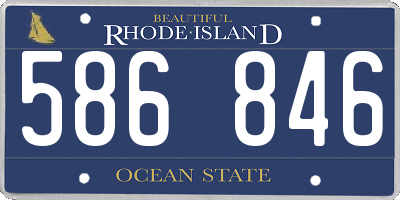 RI license plate 586846