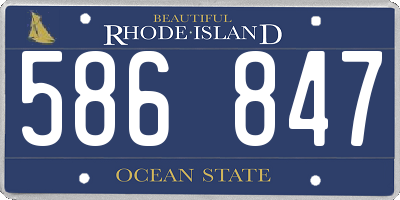 RI license plate 586847
