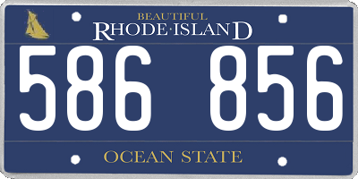 RI license plate 586856