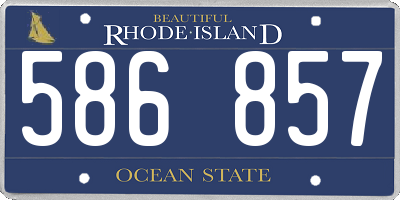 RI license plate 586857