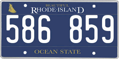 RI license plate 586859