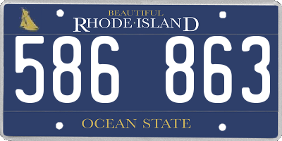 RI license plate 586863