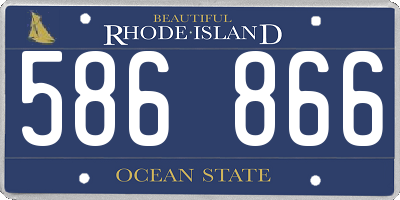 RI license plate 586866