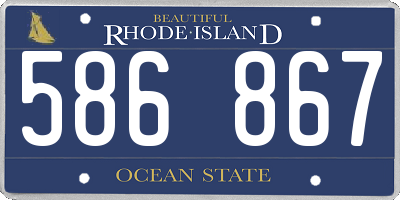 RI license plate 586867