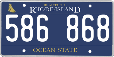 RI license plate 586868