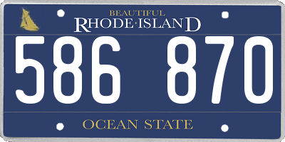RI license plate 586870