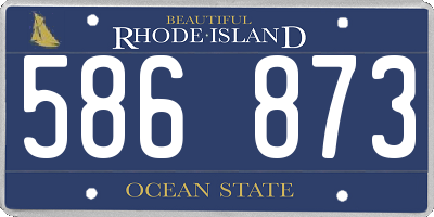 RI license plate 586873
