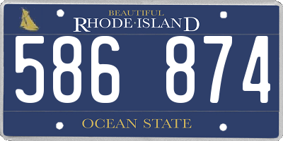 RI license plate 586874