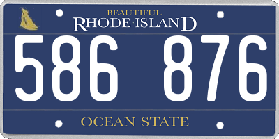 RI license plate 586876