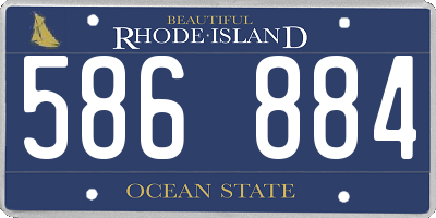 RI license plate 586884