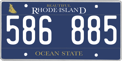 RI license plate 586885