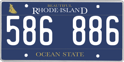 RI license plate 586886