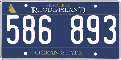 RI license plate 586893