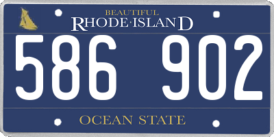 RI license plate 586902
