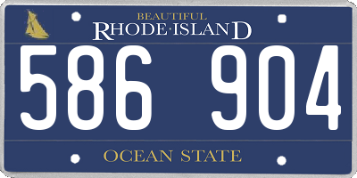 RI license plate 586904