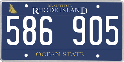 RI license plate 586905