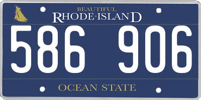 RI license plate 586906