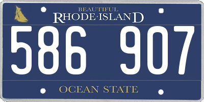 RI license plate 586907
