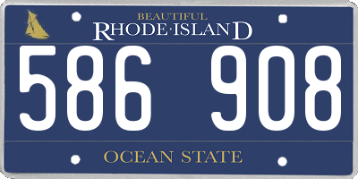 RI license plate 586908