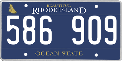 RI license plate 586909