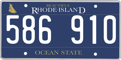 RI license plate 586910