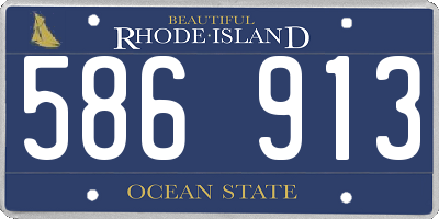 RI license plate 586913