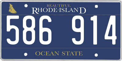 RI license plate 586914