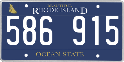 RI license plate 586915