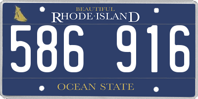 RI license plate 586916