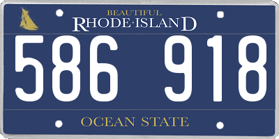RI license plate 586918