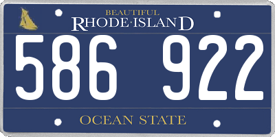 RI license plate 586922