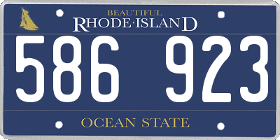 RI license plate 586923