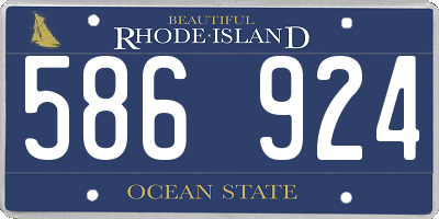 RI license plate 586924