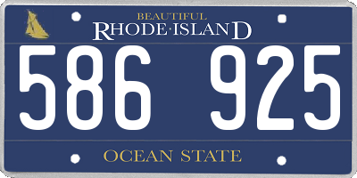RI license plate 586925