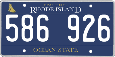 RI license plate 586926