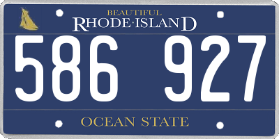 RI license plate 586927