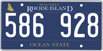 RI license plate 586928