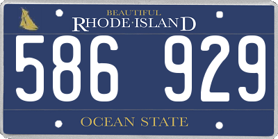 RI license plate 586929