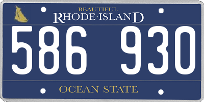 RI license plate 586930