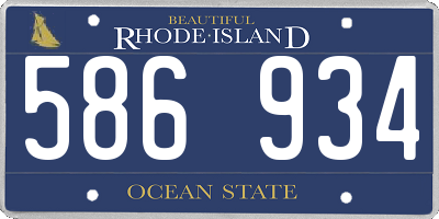RI license plate 586934