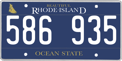 RI license plate 586935