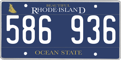 RI license plate 586936