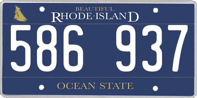 RI license plate 586937