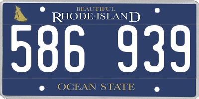 RI license plate 586939