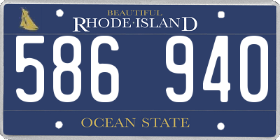 RI license plate 586940